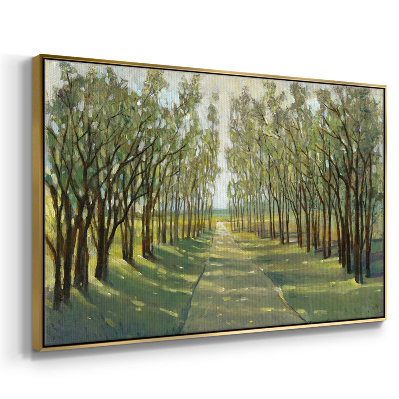 Forest Path encadré sur toile, H 17 po x l 25 po x P 2 po, Or