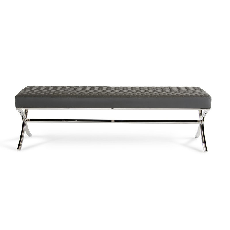 Banc en métal Clarine, Gris