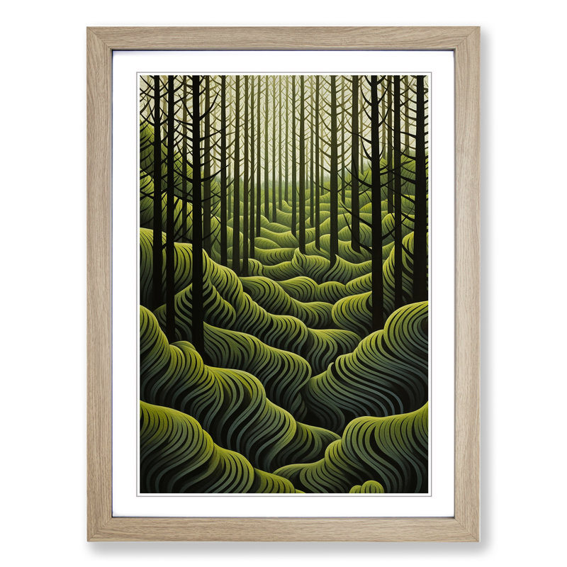 Single Picture Frame Print on Wood, Oak Framed, 64cm H x 46cm W