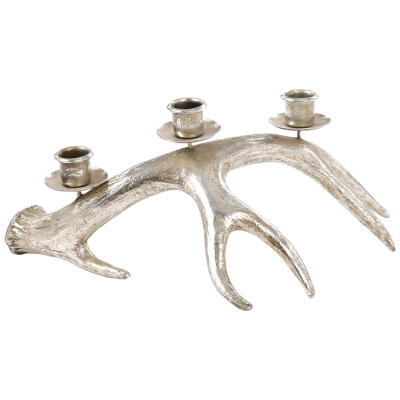 12" Deer Antler Christmas Candle Holders