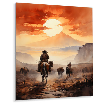 " Cowboy Chasing The Sunset I "