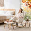 Fauteuil à bascule avec repose-pieds, fauteuil à bascule confortable avec dossier haut et siège rembourré, fauteuil d'appoint pour chambre d'enfant, salon, chambre à coucher, bureau, petits espaces intérieurs-82034242