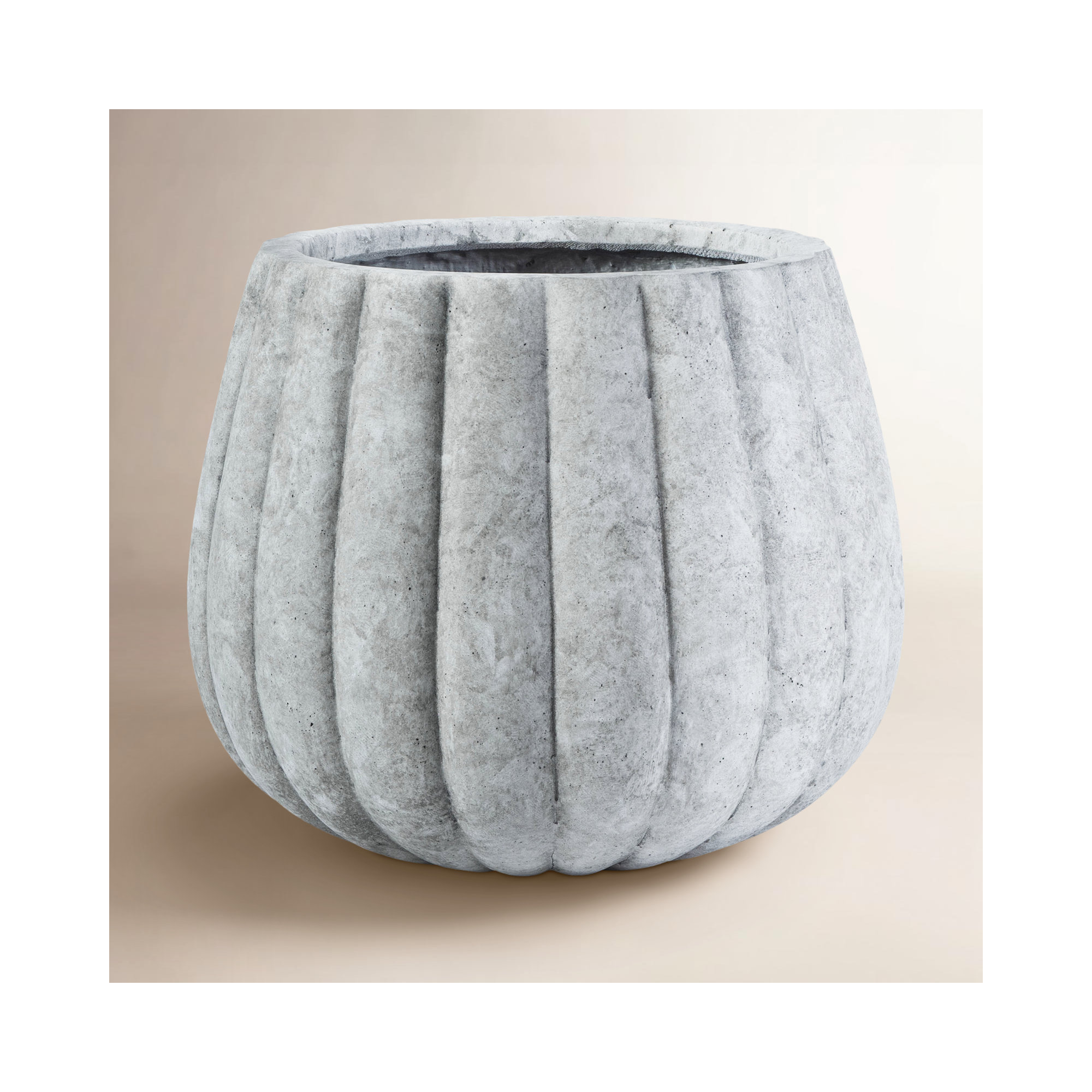 Prussia Concrete Pot Planter, Light Gray