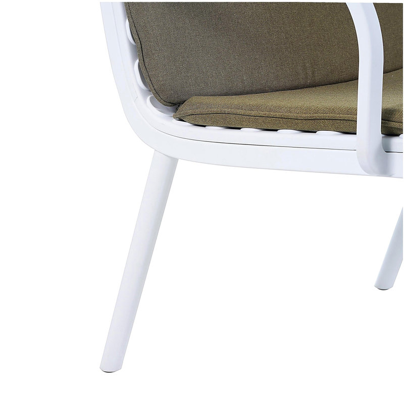 Fauteuil club d'extérieur en PP, structure avec coussin, ensemble de 2
