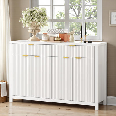 Lateasa Fluted Sideboard with Drawers, Doors & Adjustable Shelves
