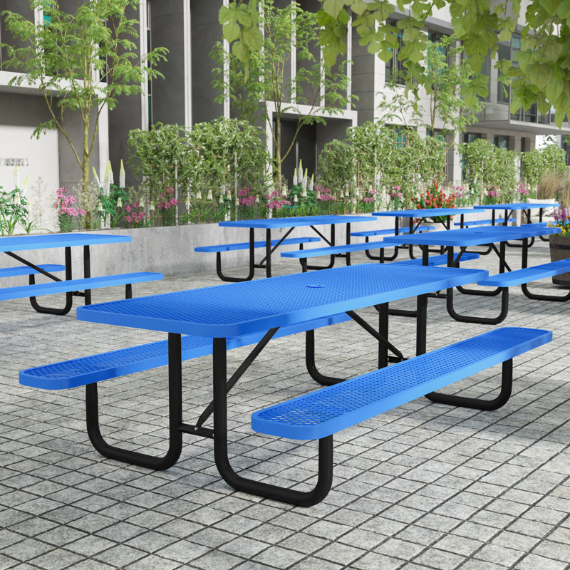 Table de pique-nique Hadleigh, H 30 po x l 95,75 po x P 57,5 po, Bleu