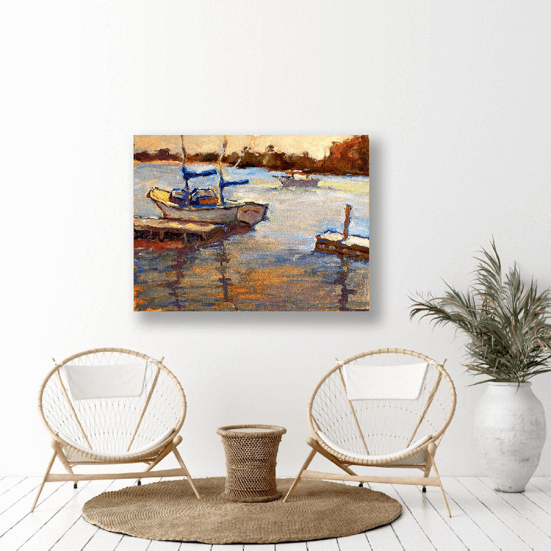 Funky Sailboat Print by John Beard, 36" H x 48" W x 2" D, Unframed