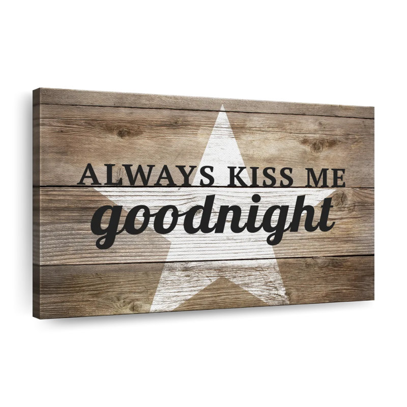 «Kiss Me Goodnight Love», impression sur toile, H 16 po x l 24 po x P 1,25 po