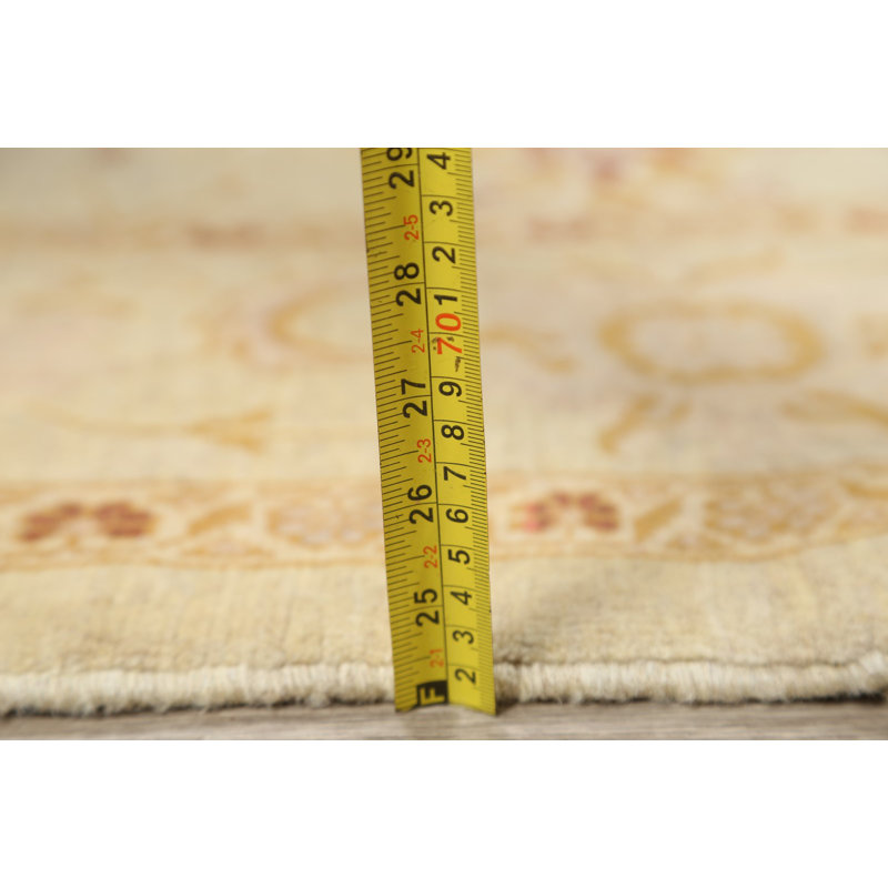 Tapis oriental beige / ivoire en laine noué à la main Rehad Oushak Peshawar