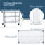 Chariot utilitaire roulant robuste, chariots roulants à 3 niveaux avec roues, avec guidon et tablettes, chariot de rangement 36 po x 18 po x 32 po pour la cuisine, le restaurant, la présentation des plantes, chrome