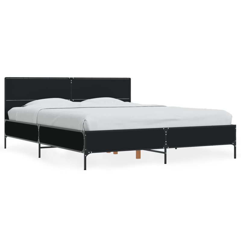 Adamek Bed, Black, European Kingsize (160 x 200 cm)