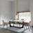 Heikki 70" Wide Modern Trestle Dining Table in Stone and Metal