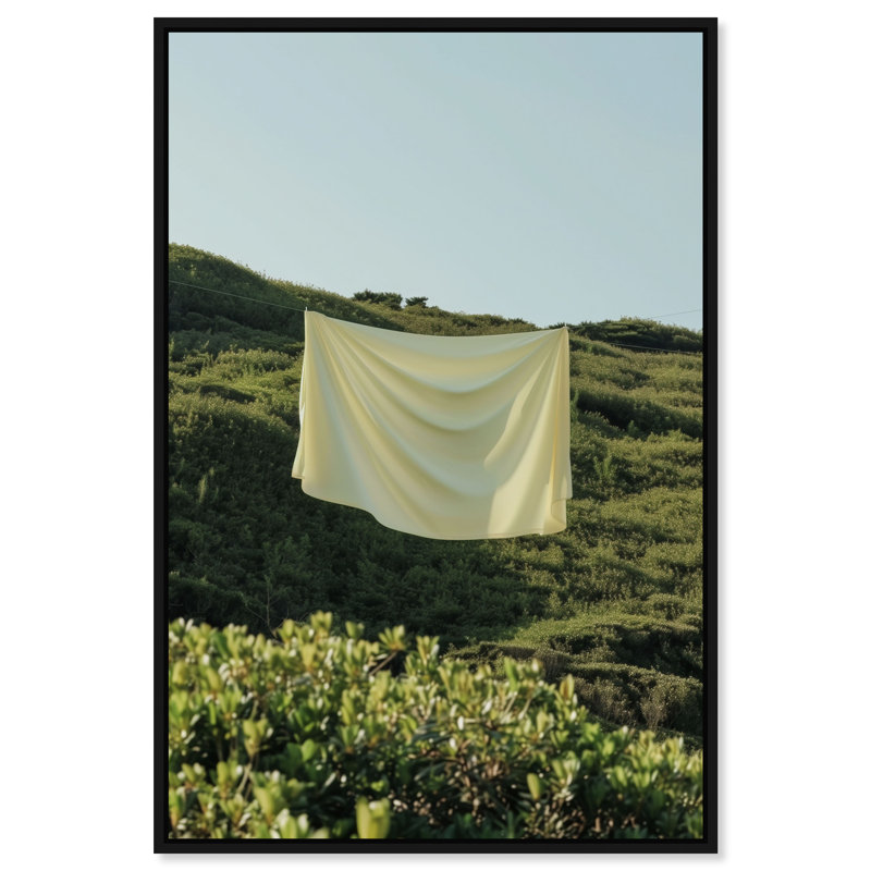 Floating Cotton II Canvas Bath & Laundry Print by Oliver Gal, Black Frame, 10 x 15, 25"H x 17"W, Black Floater Frame