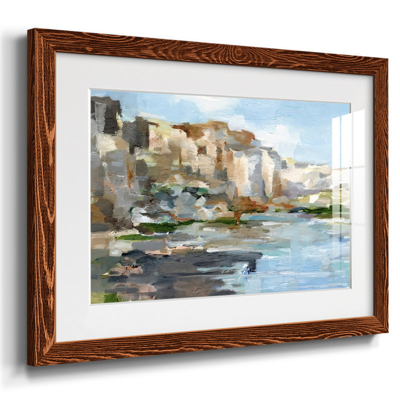 Western Cliff I, impression sur papier encadrée, H 28 po x l 42 po x P 1,5 po, Cadre érable