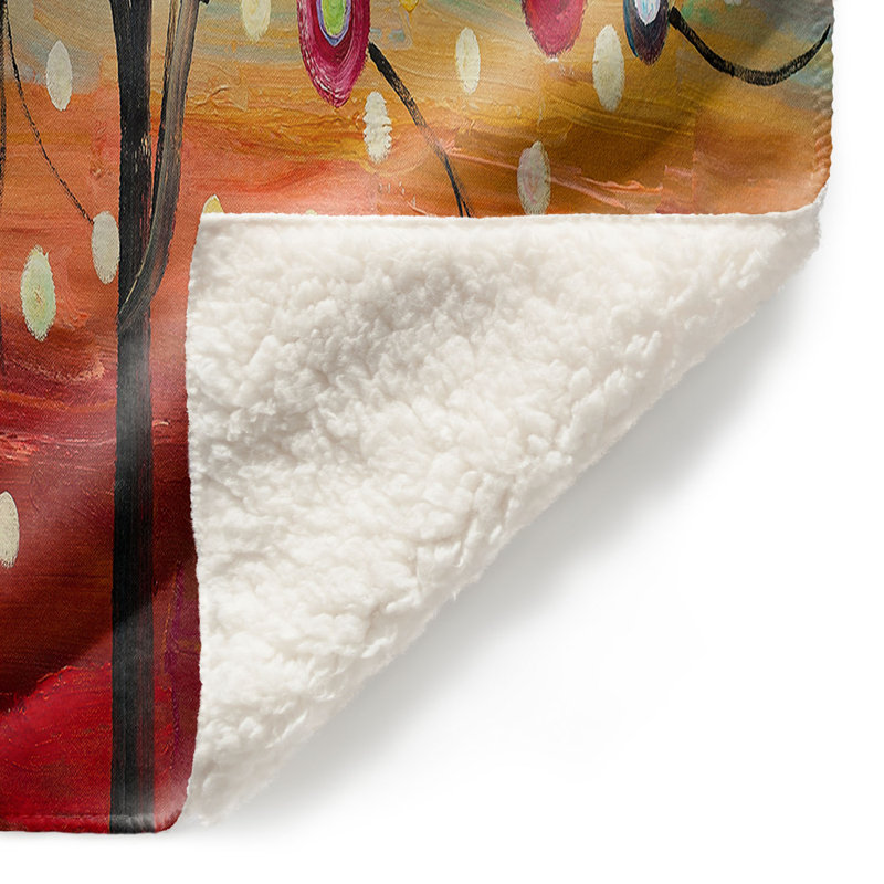 Couverture sherpa doux arbre de couleur xiv, l 51 po x L 60 po