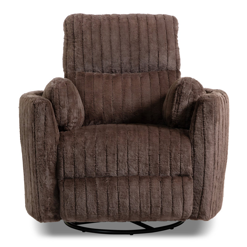 Spinelli Chenille Power Swivel Glider Recliner, Brown