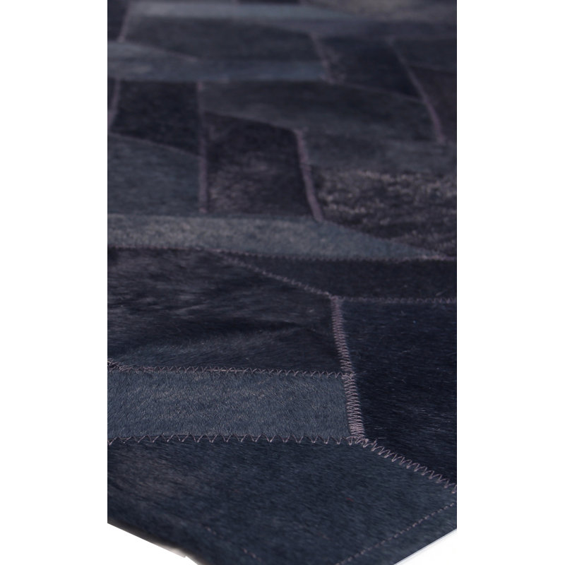 Natural Hide Cowhide Geometric Area Rug, Rectangle 11'6" x 14'6"