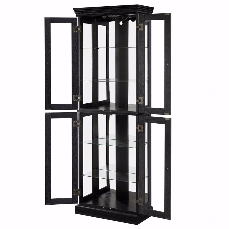 Grande armoire vitrée avec tablettes réglables pour objets de collection