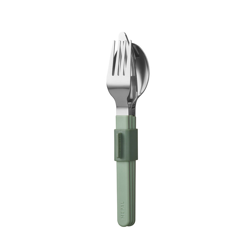 Silueta 3-Piece Cutlery Set - Nordic Sage, Pink