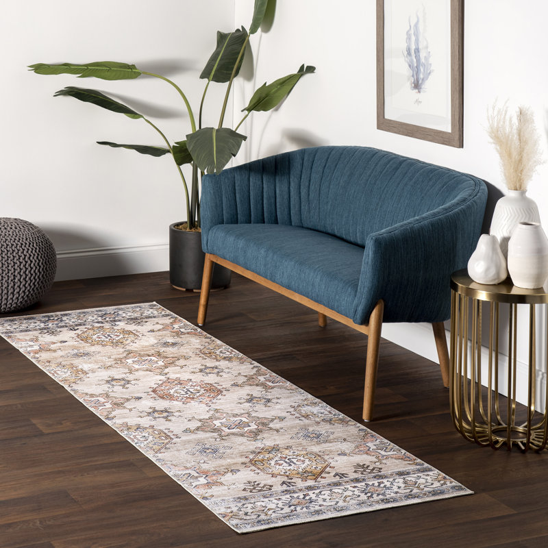 Finley SpinClean Machine Washable Vintage Distressed Area Rug, Runner 2'6" x 6'