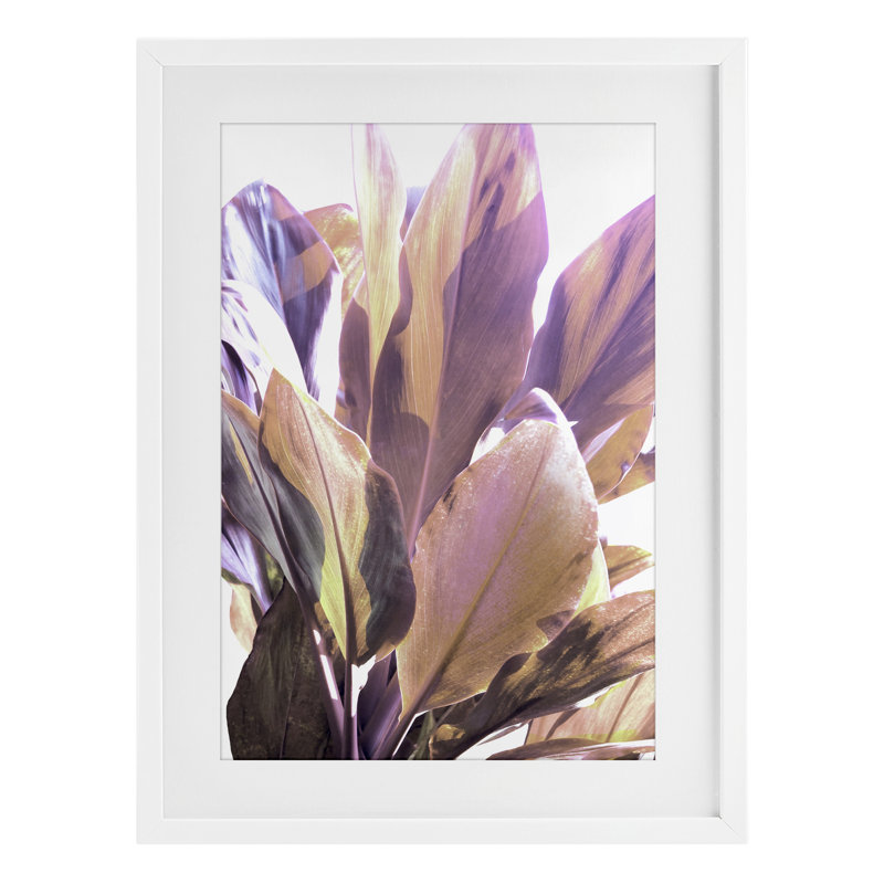 «Tropical Tropical Leaves», reproduction encadrée sous verre, design par Gemma Bardot, H 20 po x l 14 po, Cadre blanc côtier
