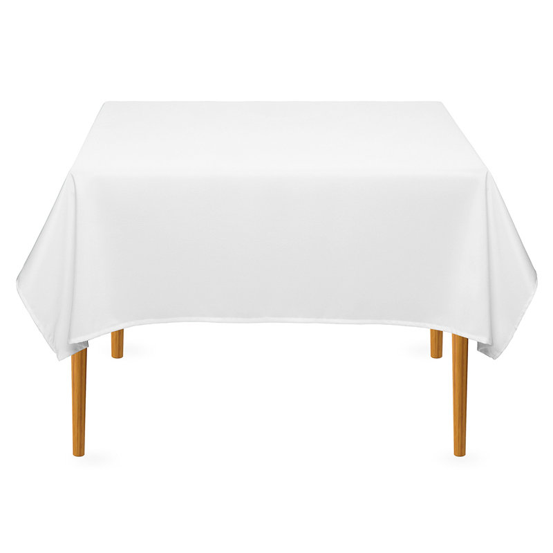 54" Square Solid Color Tablecloths, White