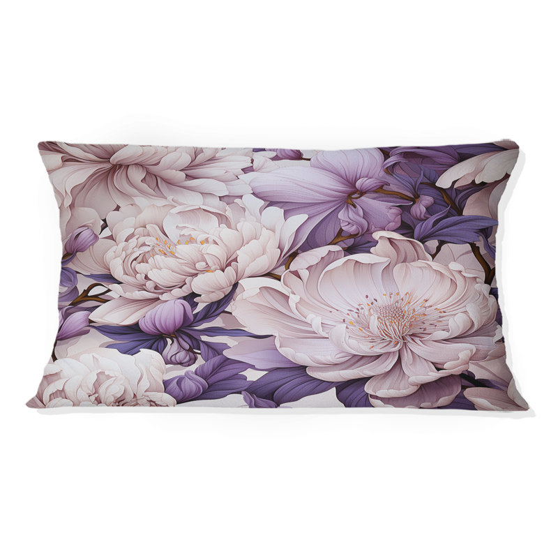 Coussins mauves Harmony I - imprimé floral