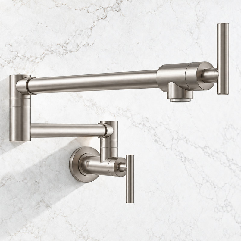 Wall Mounted Pot Filler, Brushed Nickel