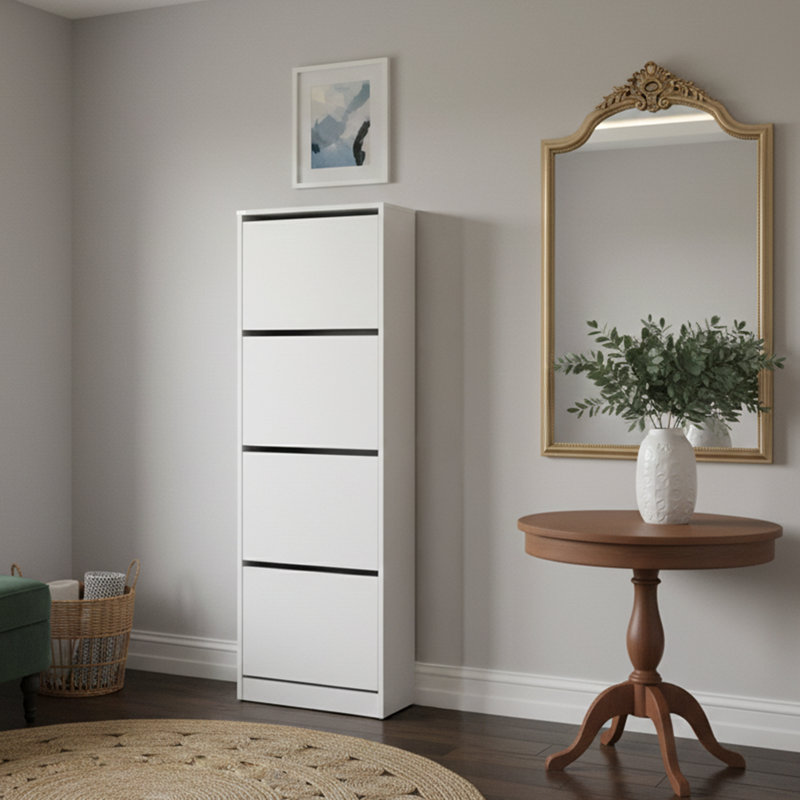 Armoire de rangement pour chaussures 16 paires, Blanc