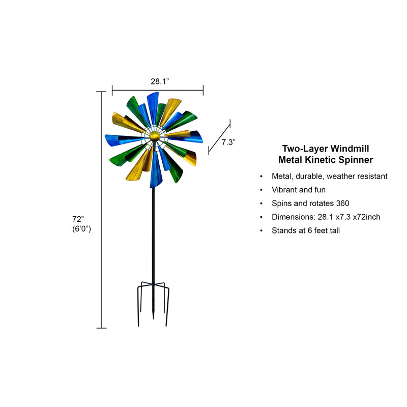 Baysview Weather Resistant Metal Abstract Windmill