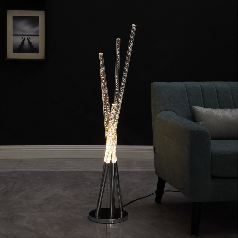 Lampe sur pied 48 po en acier inoxydable 48 po Stina