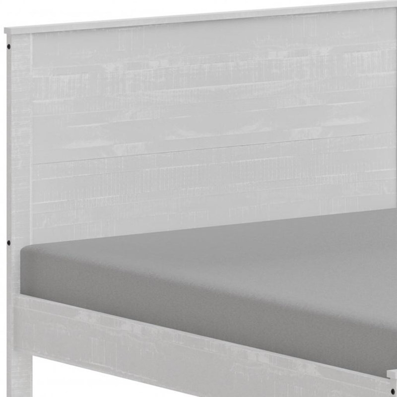  Cadre de lit double en bois massif blanc Brighton - Double, blanc