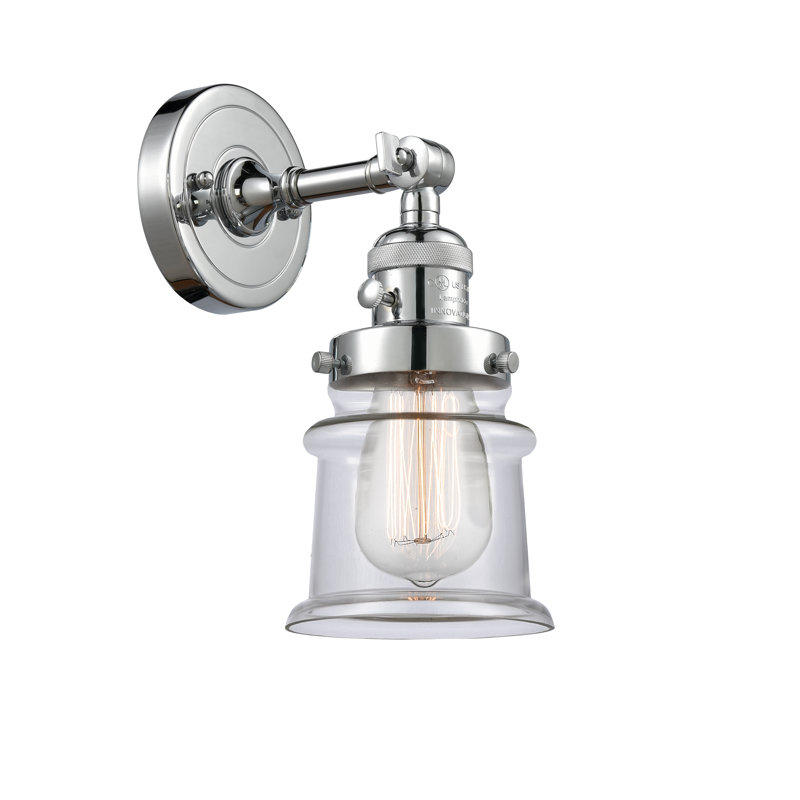 Applique murale à bras 1 lumière Madelyn, Transparent, Ampoule DEL rétro de 3,5 watts, Chrome poli
