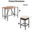 Table de bar 5 pièces à hauteur de bar en bois d'acacia et quatre tabourets avec coussins, table de salle à manger en osier de rotin PE, plateau de table pliable, ensemble bistro pour repas