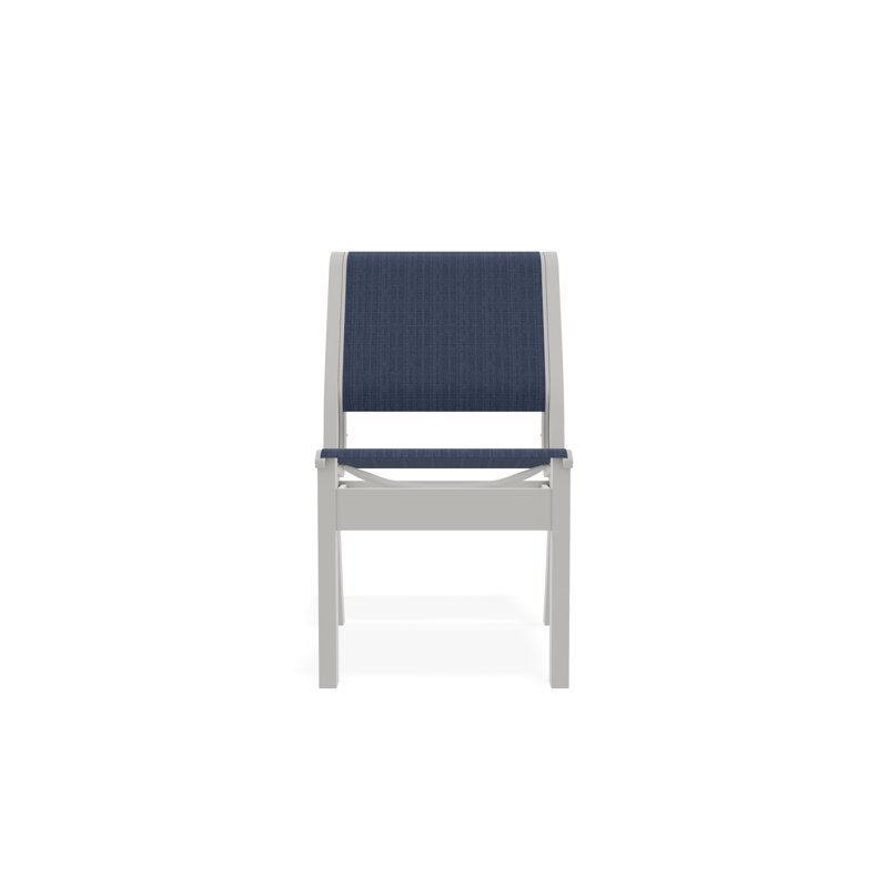Chaise d'appoint empilable en polymère de qualité marine Leeward Sling, Neige, Mavi