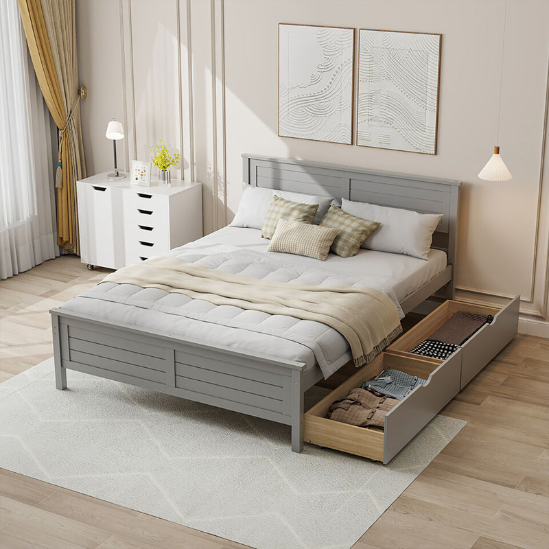 Raidah Bed, Full, Gray
