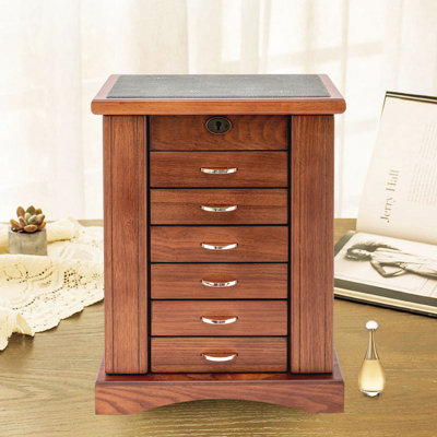 7-layer Large Volume Jewelry Box With Mirror
