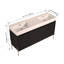 Meuble-lavabo autoportant 60 po avec double lavabo en résine, armoire de rangement avec portes à fermeture douce 60 po