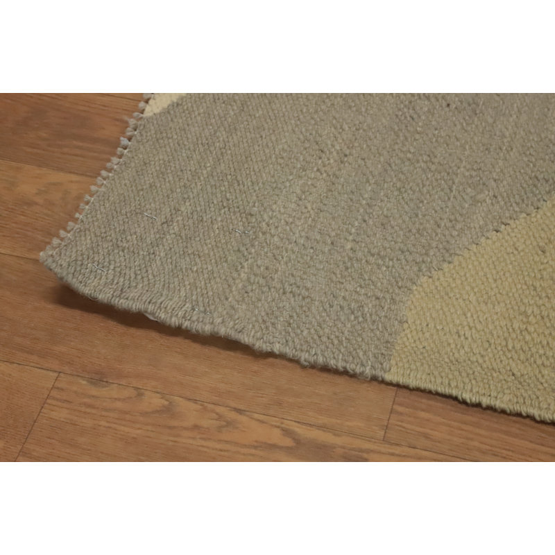 Tapis moderne kilim à teinture végétale 13 x 14