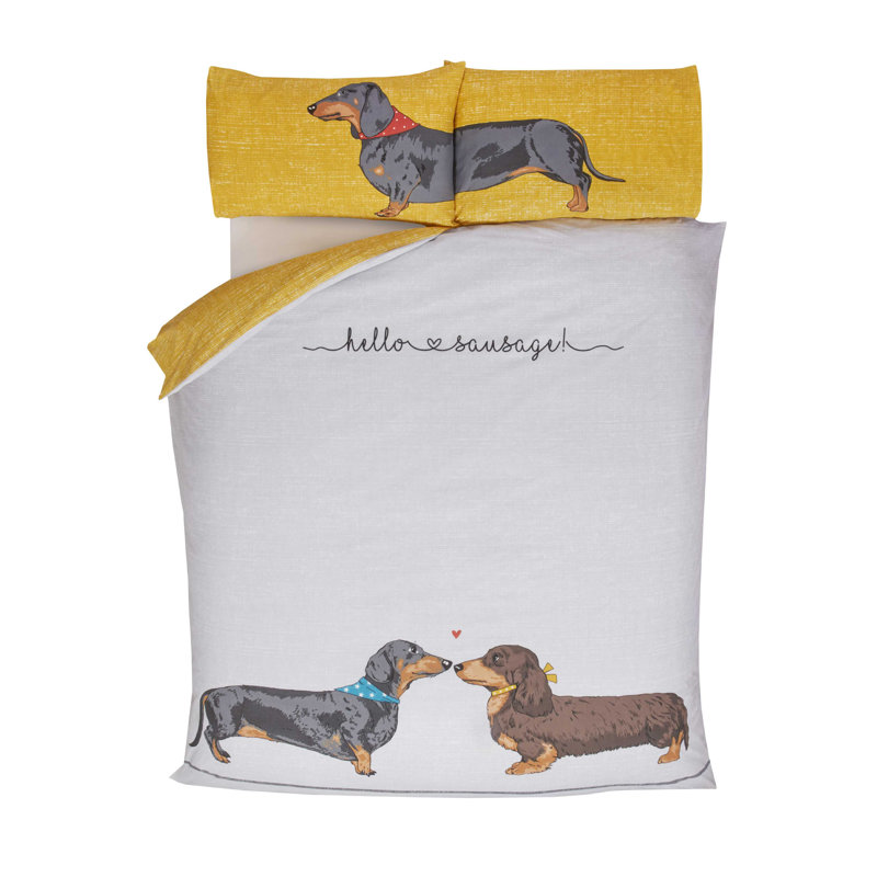 Adilet Graphic Print & Text Duvet Cover Set with Pillowcases, Single Duvet Cover + 1 Standard Pillowcase