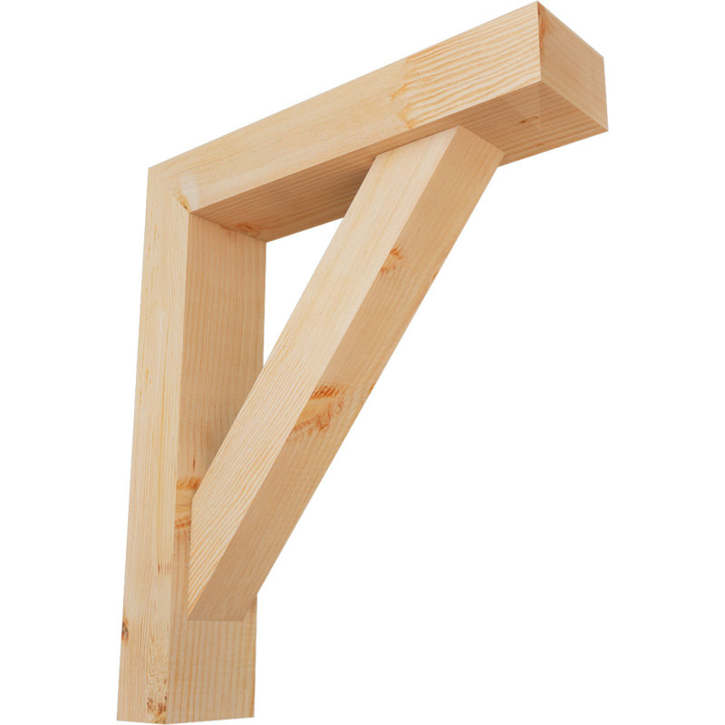 Traditional Block Bracket w/ Offset Brace, 28 x 24, 5 1/2"W Douglas Fir (Smooth)