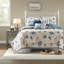 Coastal King Size Bedding Sets, Blue Microfiber Quilt With Pillows For Home