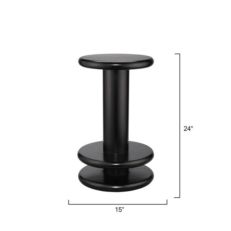 Rye Solid Wood Bar Stool, Black, Counter Stool (24" Seat Height)