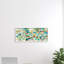 Lignes courbes complexes bleu vert et blanc - Peinture-66798197-66798198