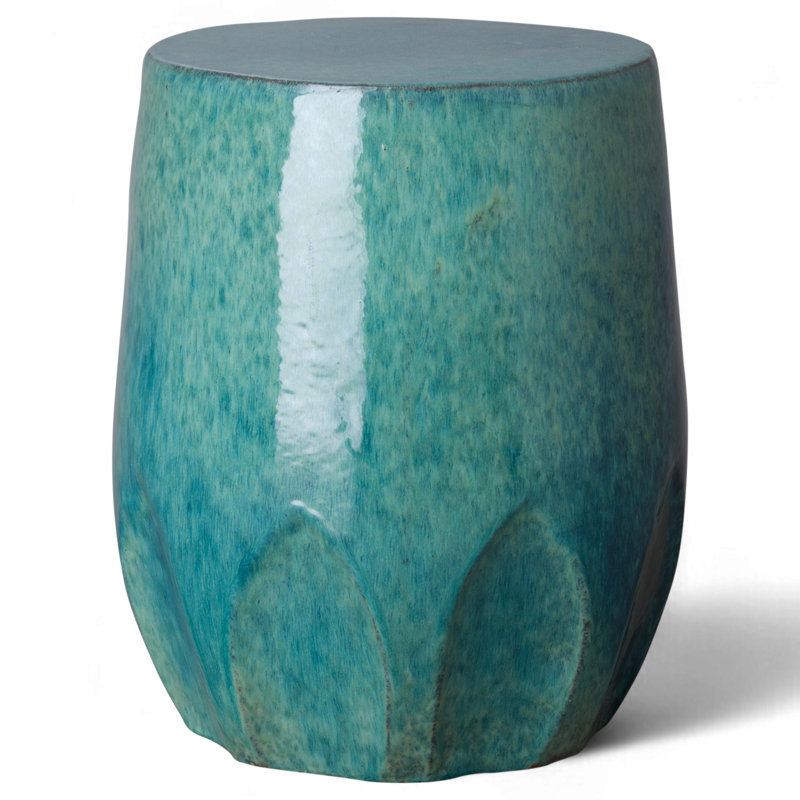 GRANDE TABOURET CAYLX, ROUGE TROPICALE H 17 x 22 po, Bleu sarcelle