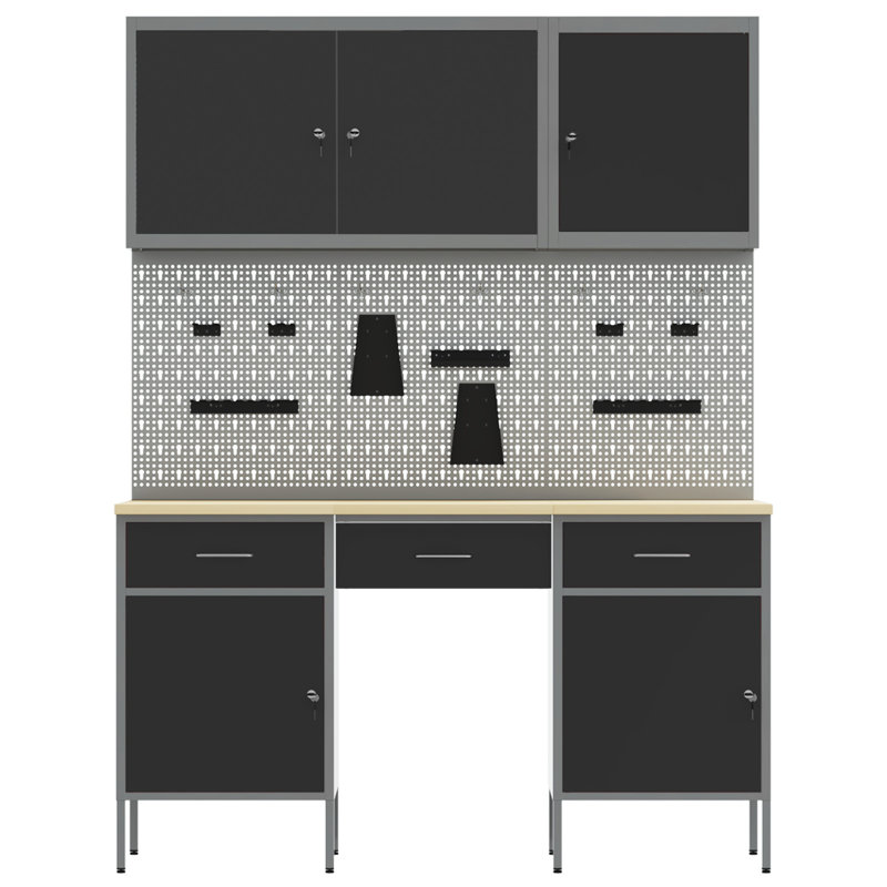 Work Cabinet with Drawer, Black