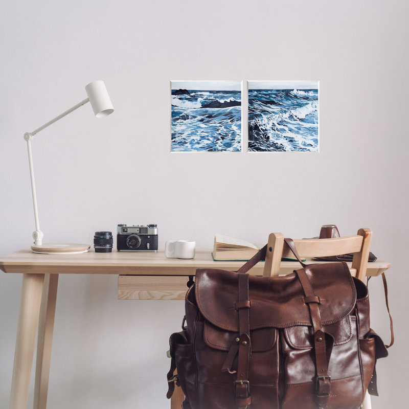 «Breaking Ocean Waves», ensemble de 2 plaques murales par Melissa Wang