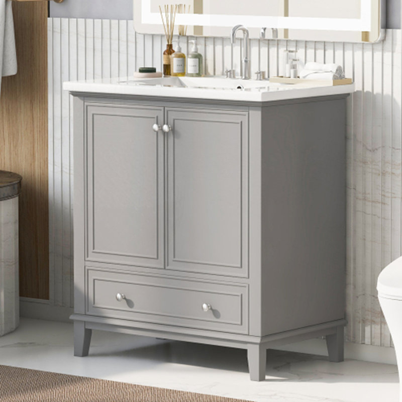 30" Bathroom Vanity with Sink Combo, Gray