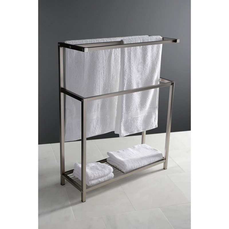 Kingston Brass Edenscape Freestanding Towel Rack, Brushed Nickel