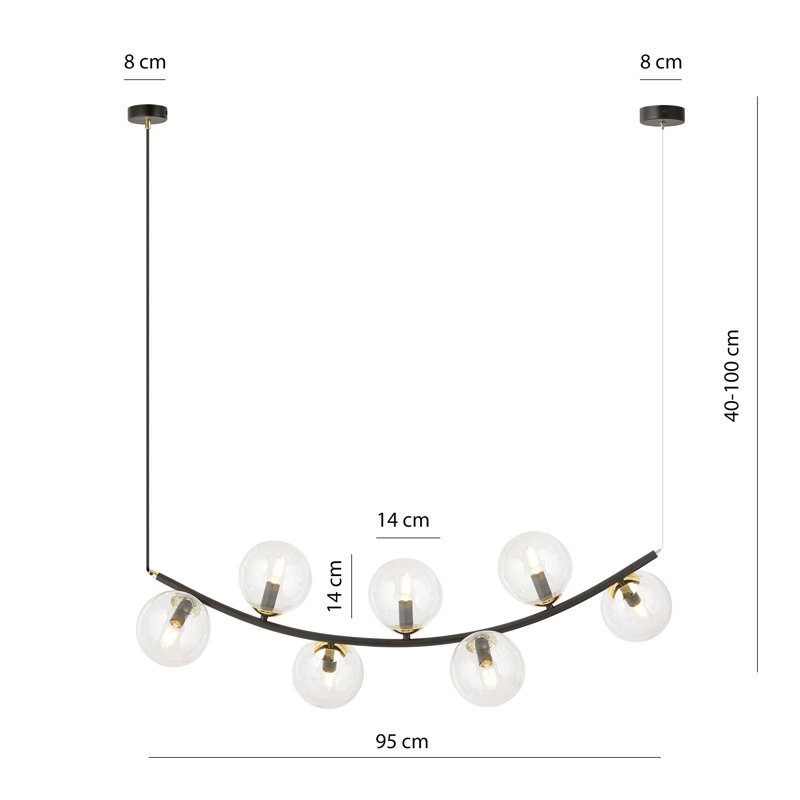Alula 7 - Light Sputnik Chandelier, Transparent